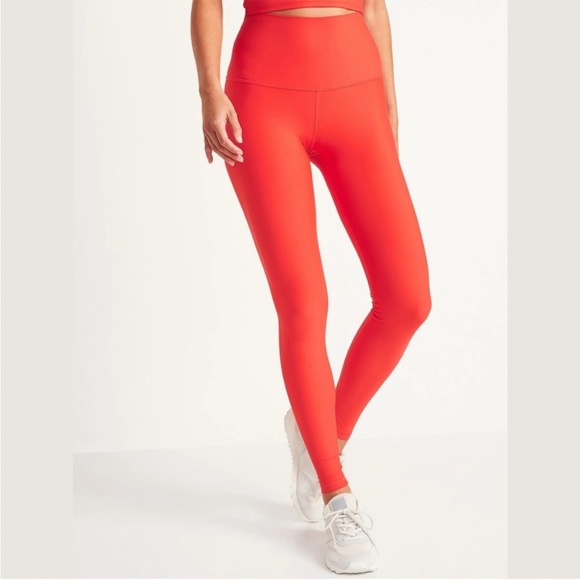 NWT Old Navy Powersoft HR Leggings in Neon Coral (Small Petite) - Picture 1 of 8